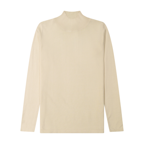 Ladies Flatknit Viscose Mockneck Sweater