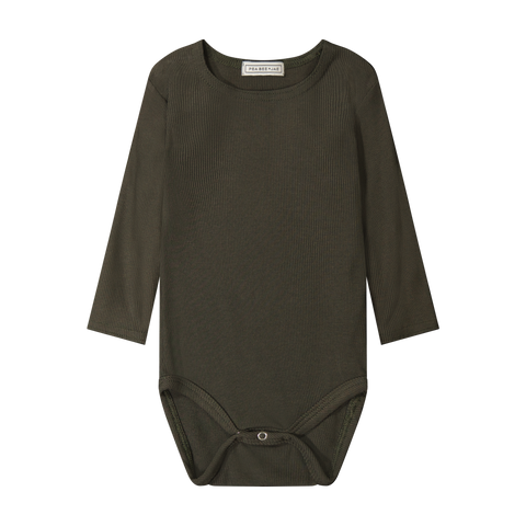 Ribbed Baby Bodysuit  Long Sleeve