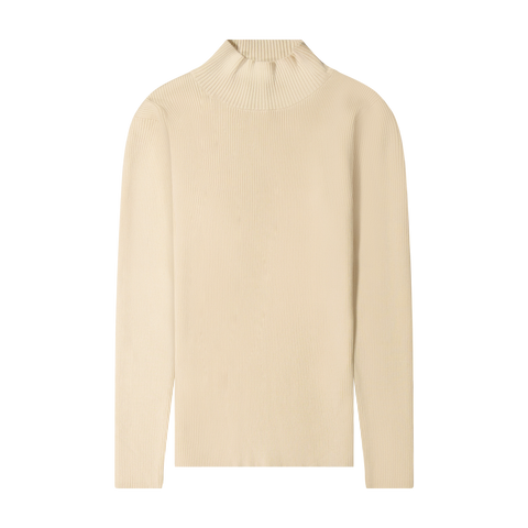 Woman's Thin Ribbed Mock-Neck Sweater (ladies-ktrtl)