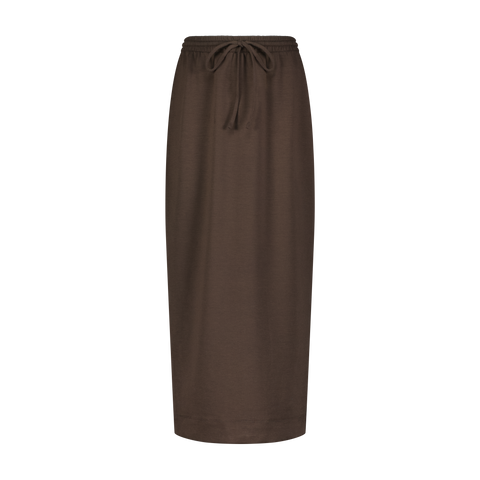 WOMENS MIDI SCUBA DRAWSTRING SKIRT