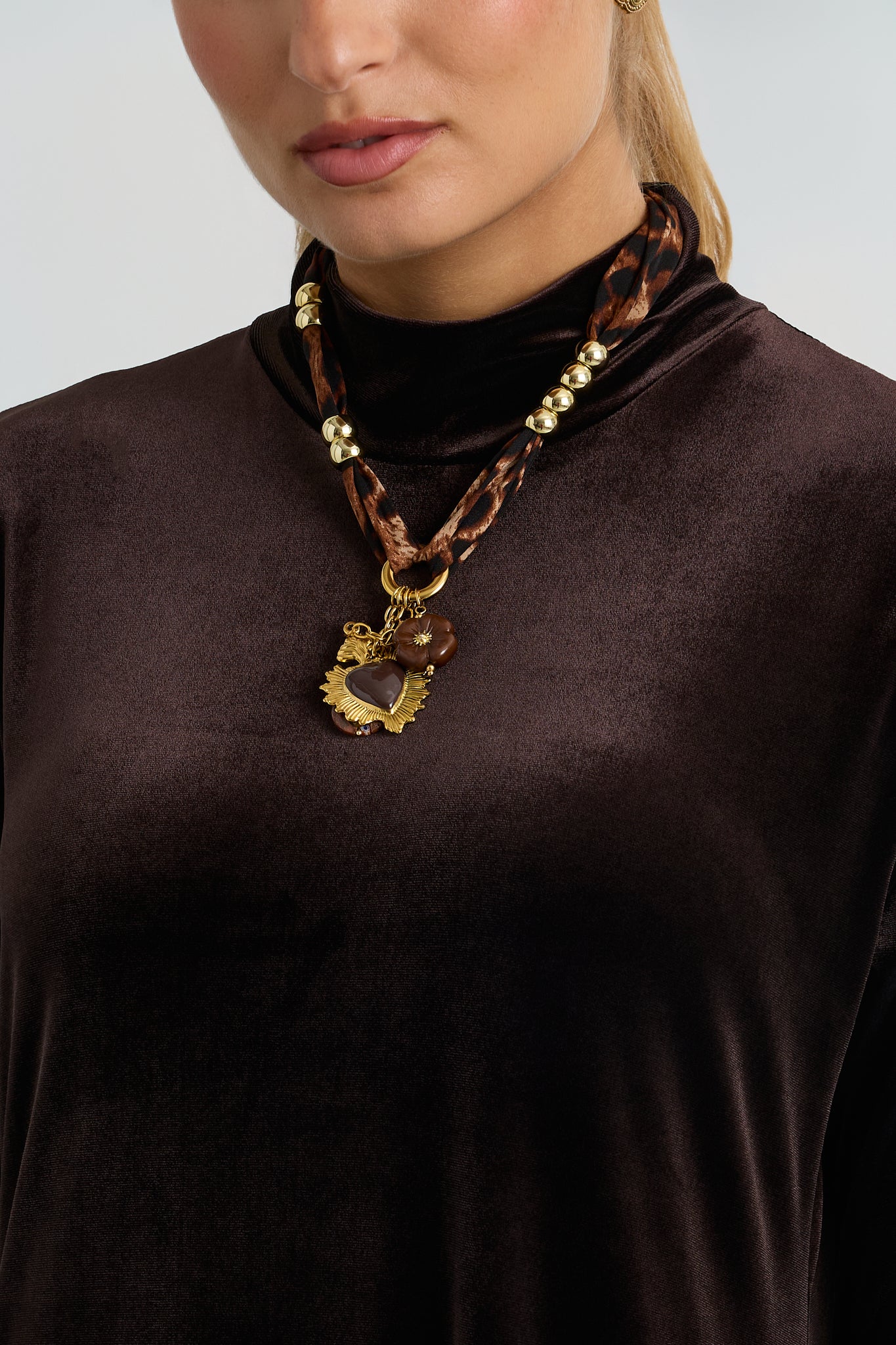 Velvet Mockneck Maxi Halo Dress