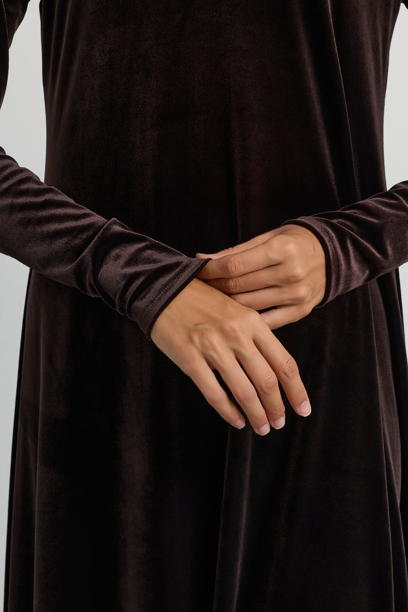 Velvet Mockneck Maxi Halo Dress