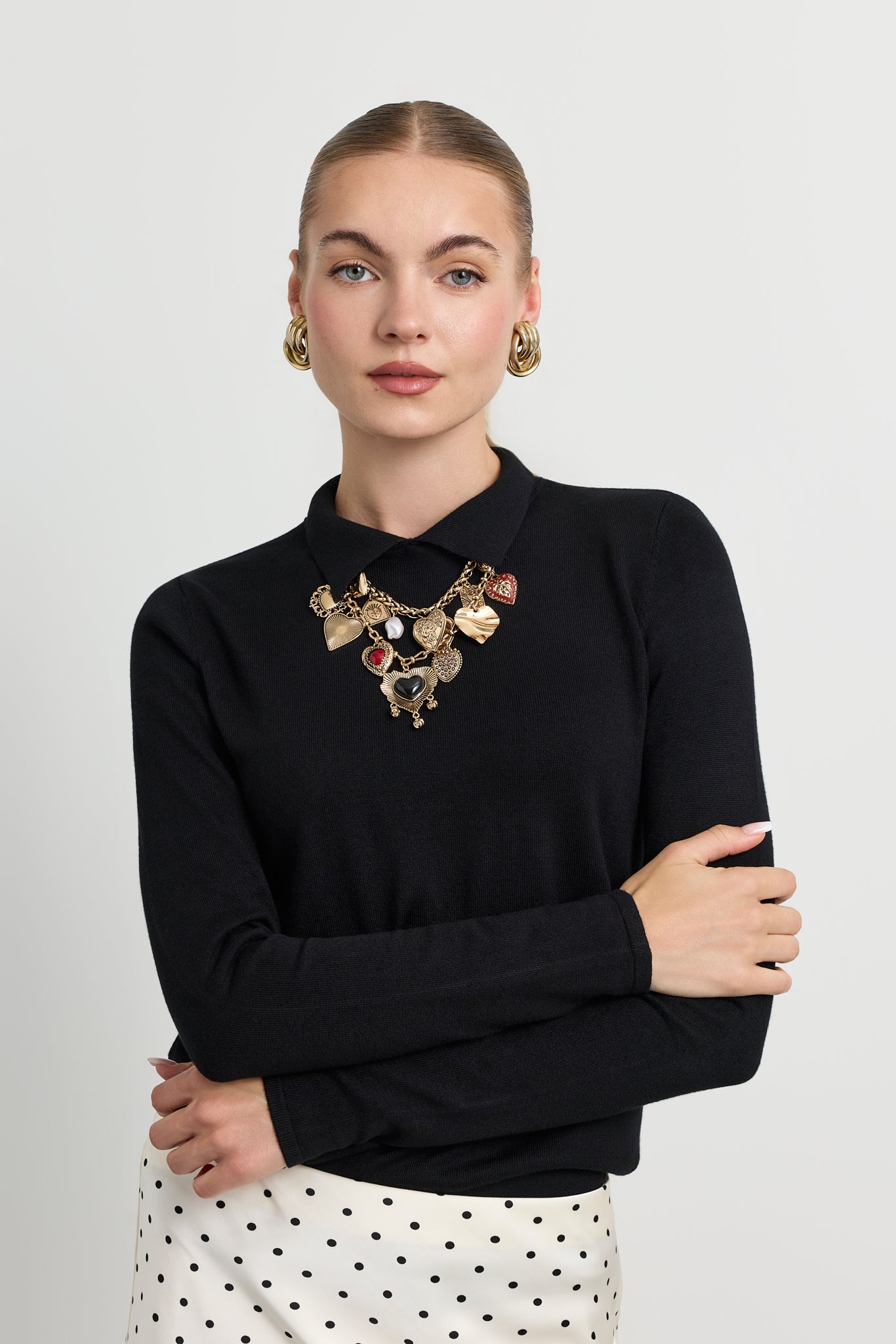 Women's Flat Knit Collared Sweater