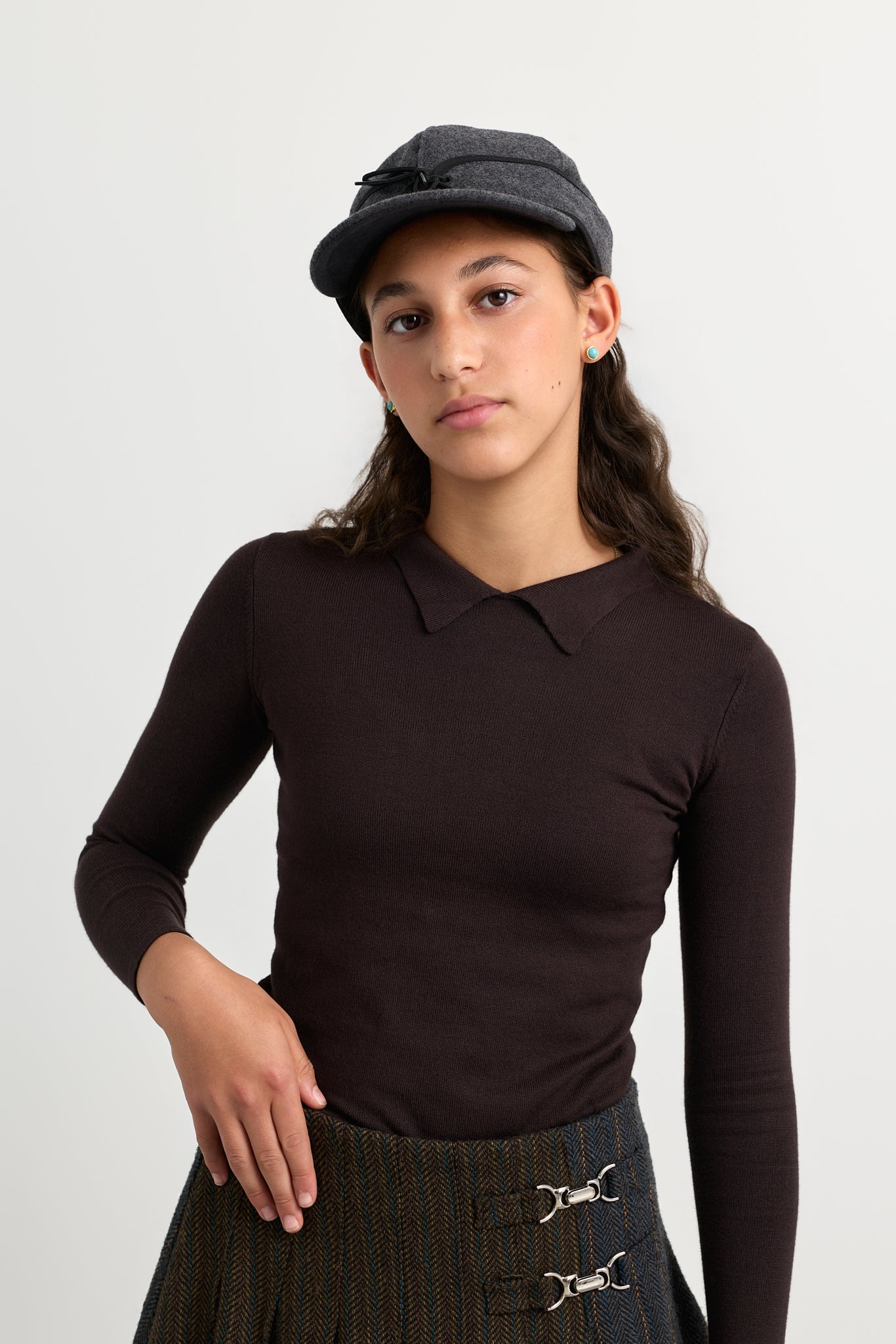 Kids Flat Knit Collared Sweater