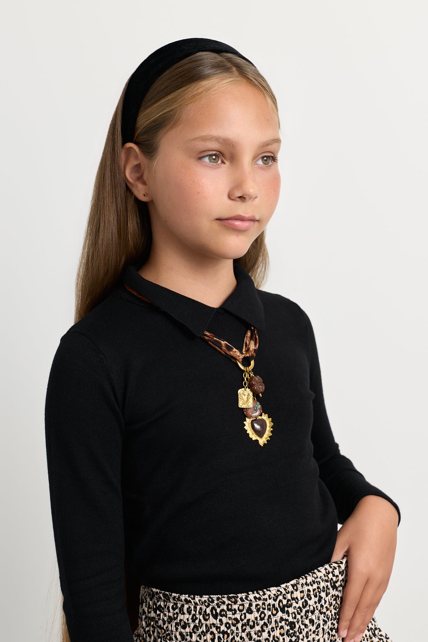 Kids Flat Knit Collared Sweater