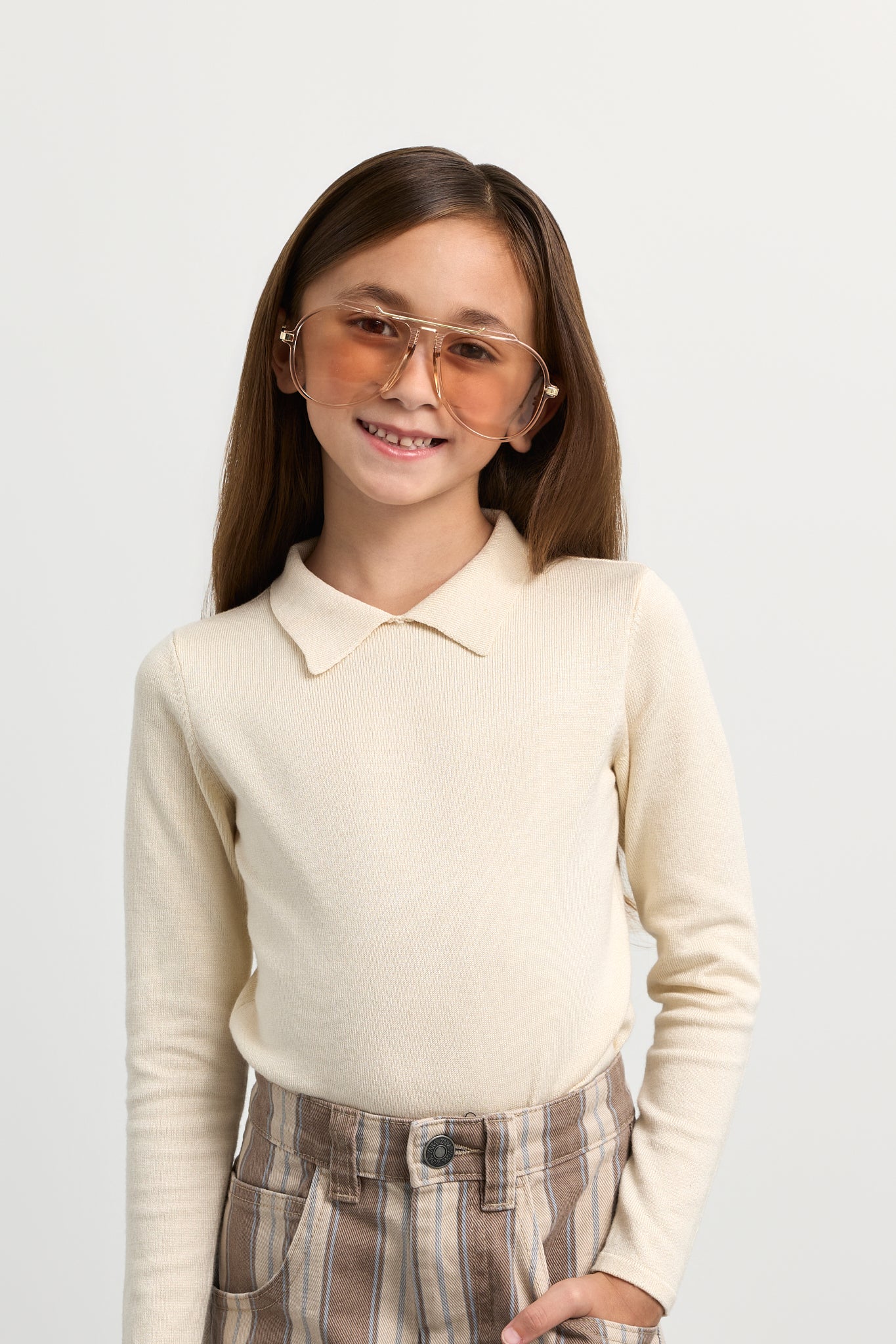 Kids Flat Knit Collared Sweater