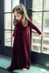 Kids Velvet Halo Mockneck Maxi Dress