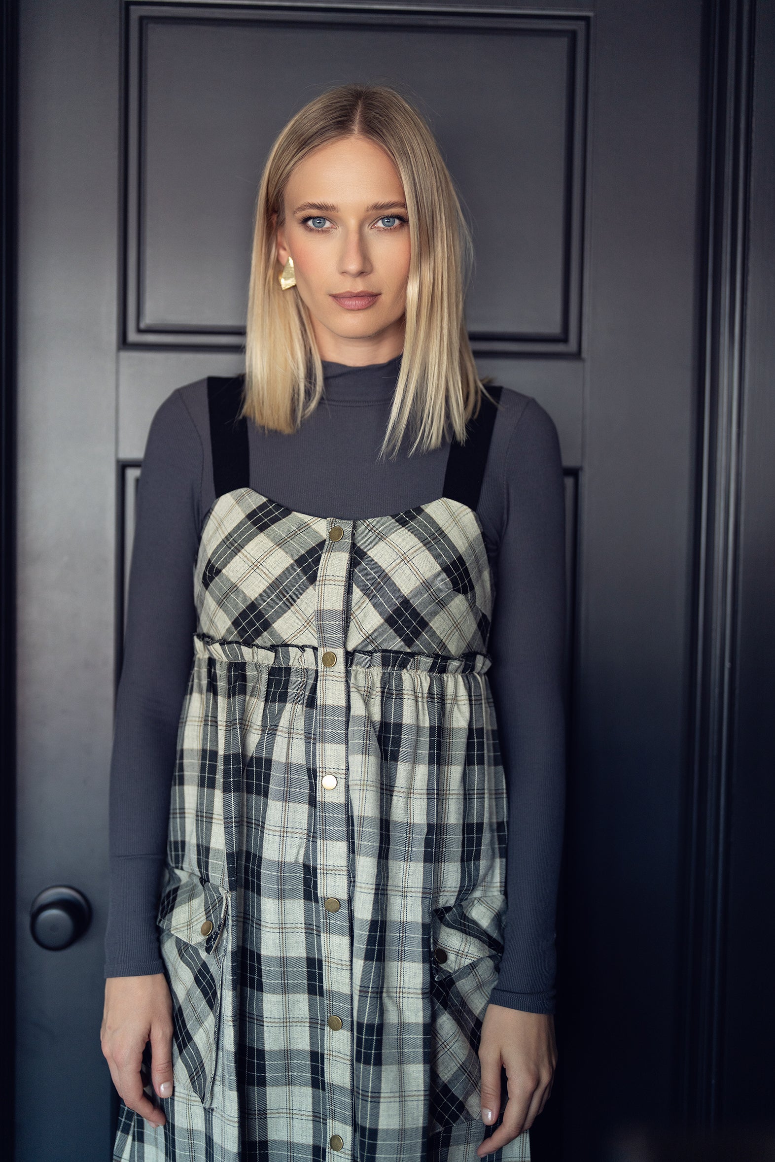 Ribbed Long Sleeve Mockneck Shell