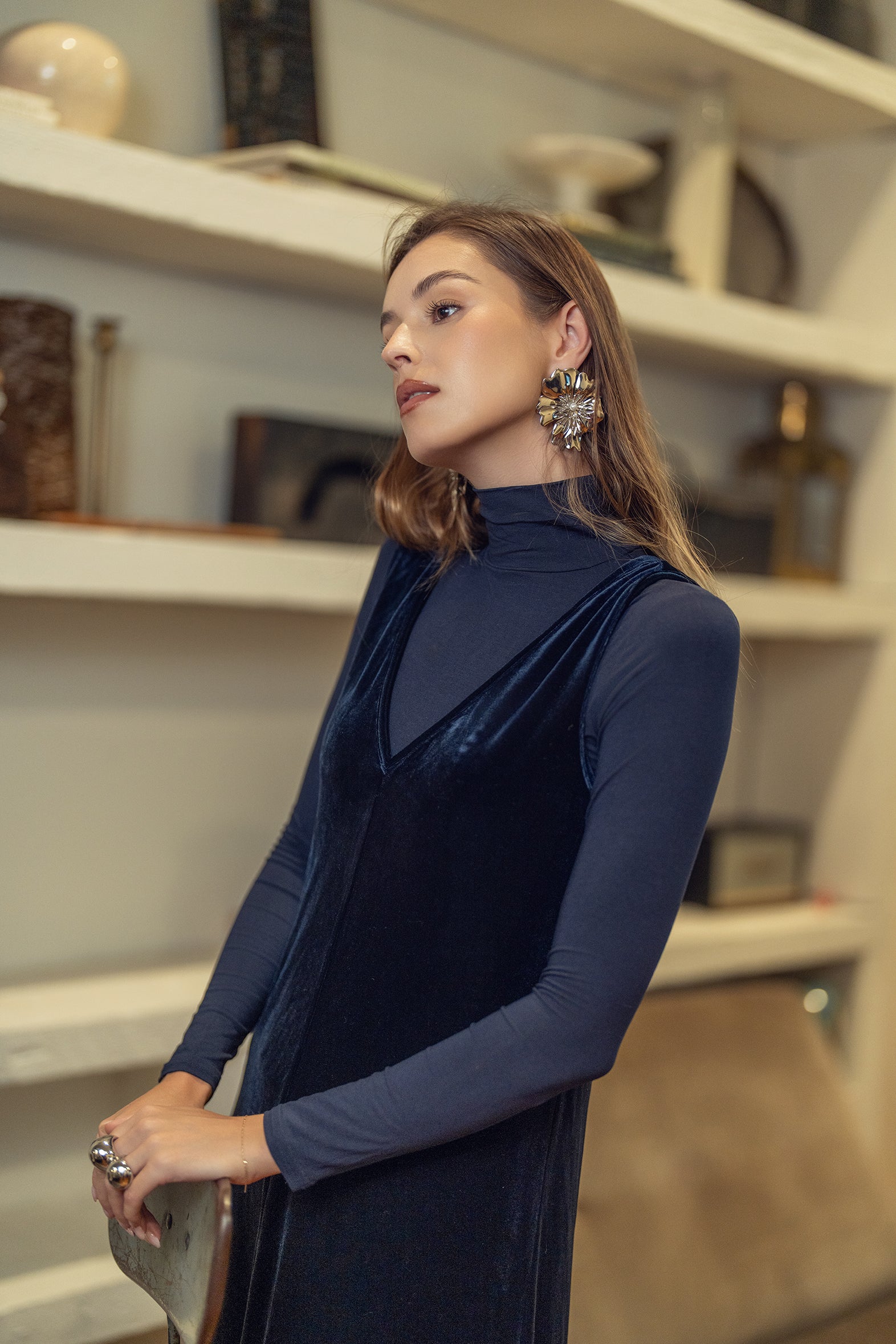 Modal Long Sleeve Turtleneck Shell