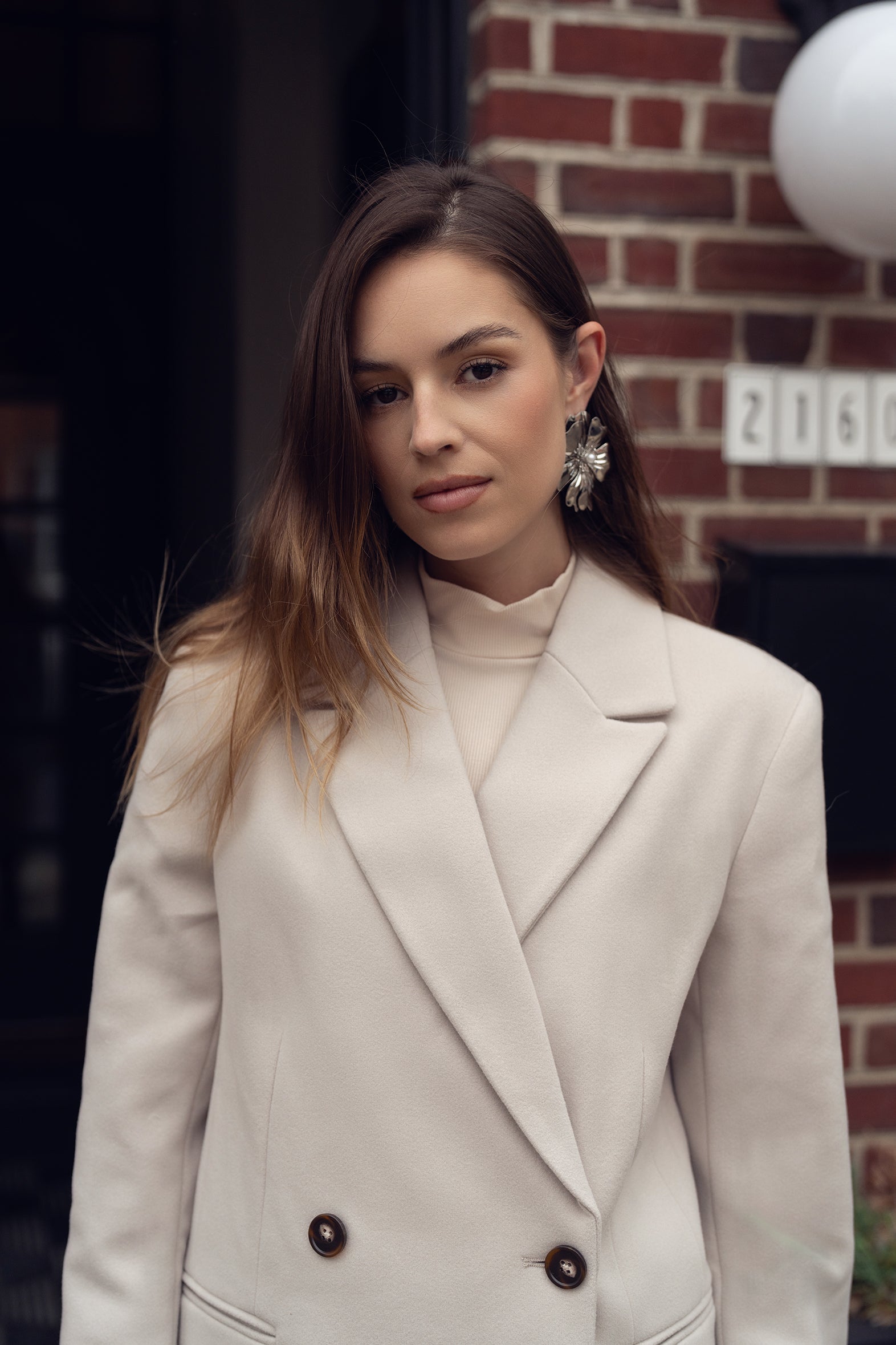 Ribbed Long Sleeve Mockneck Shell