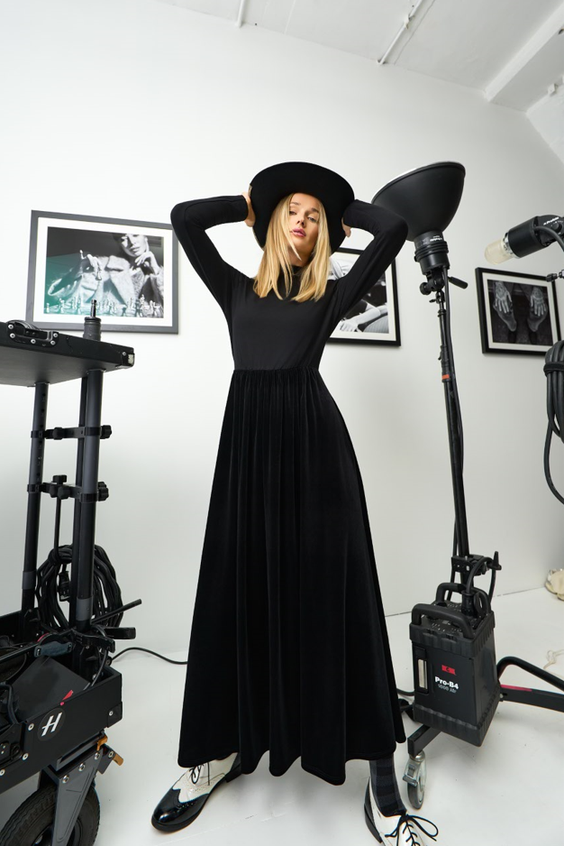 Velvet Mixed Media Dress