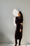 Women's Sweater Dress Maxi Mock-Neck