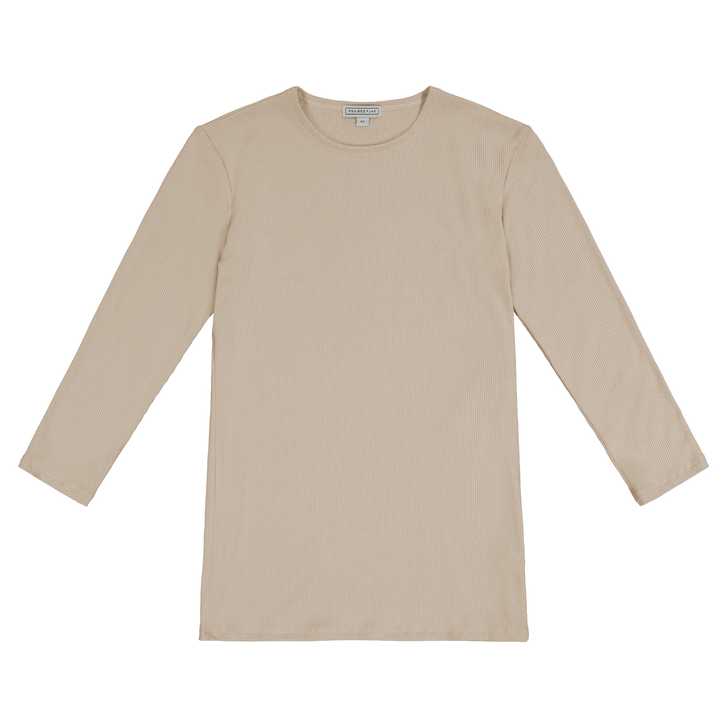Kids Ribbed 3/4 Sleeve Shell