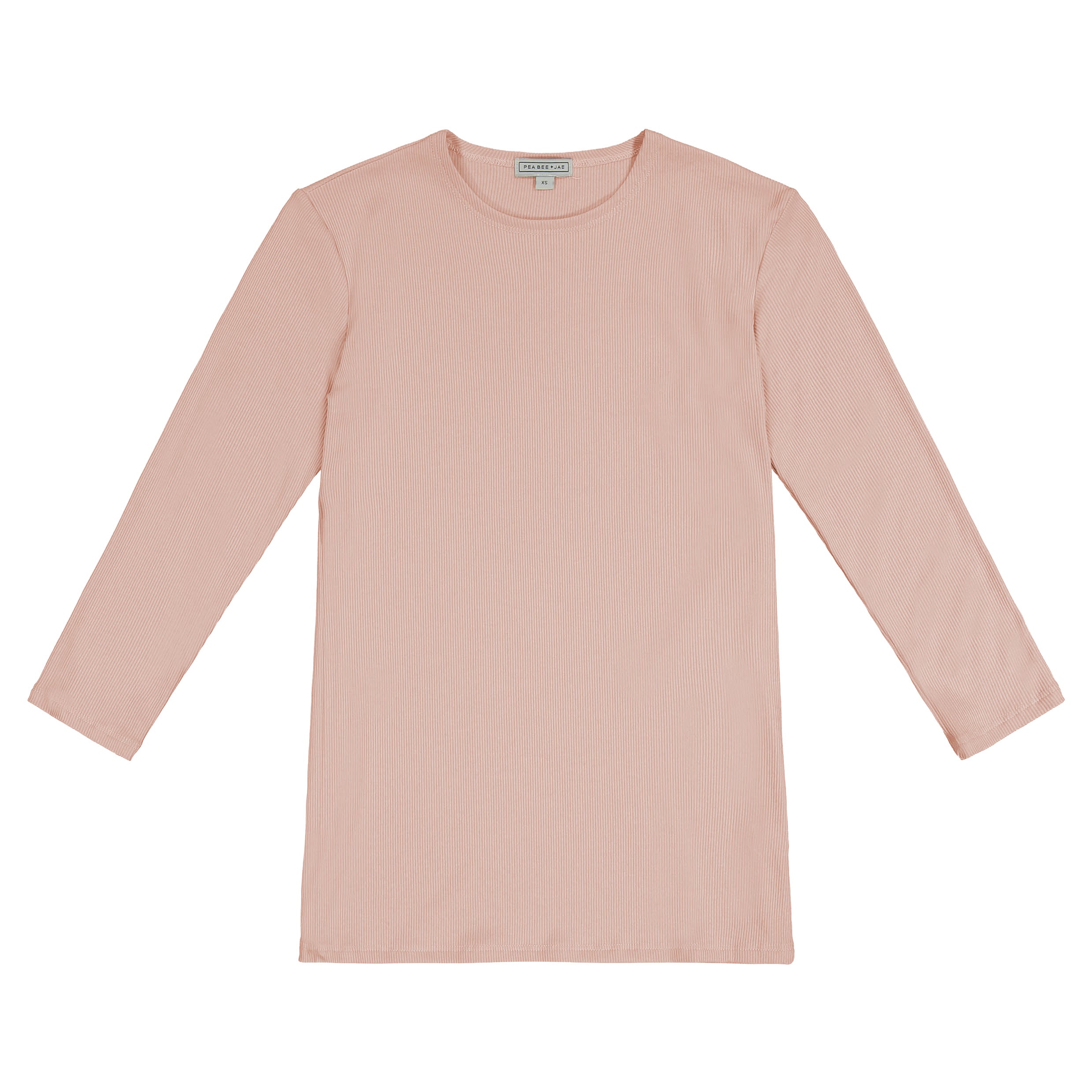 Kids Ribbed 3/4 Sleeve Shell