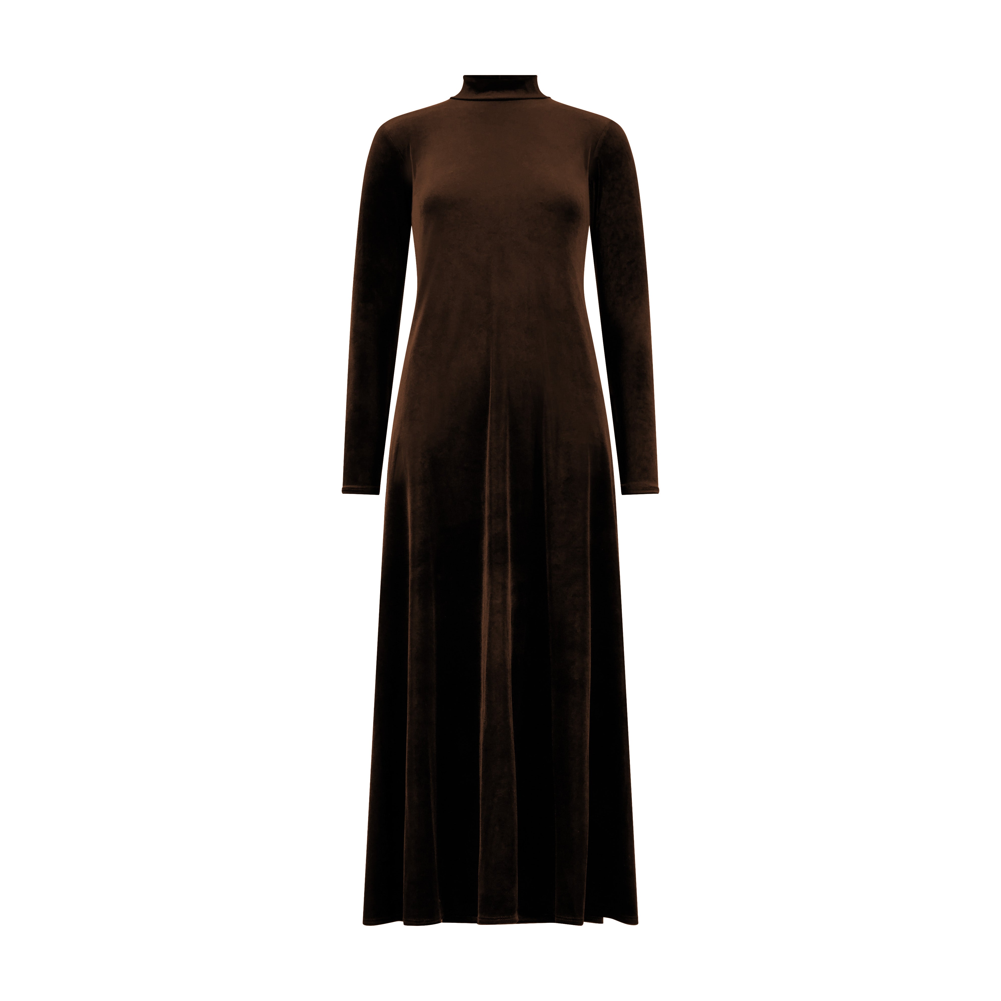 Velvet Mockneck Maxi Halo Dress