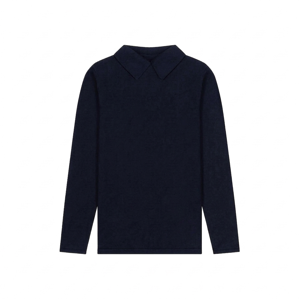 Women's Flat Knit Collared Sweater
