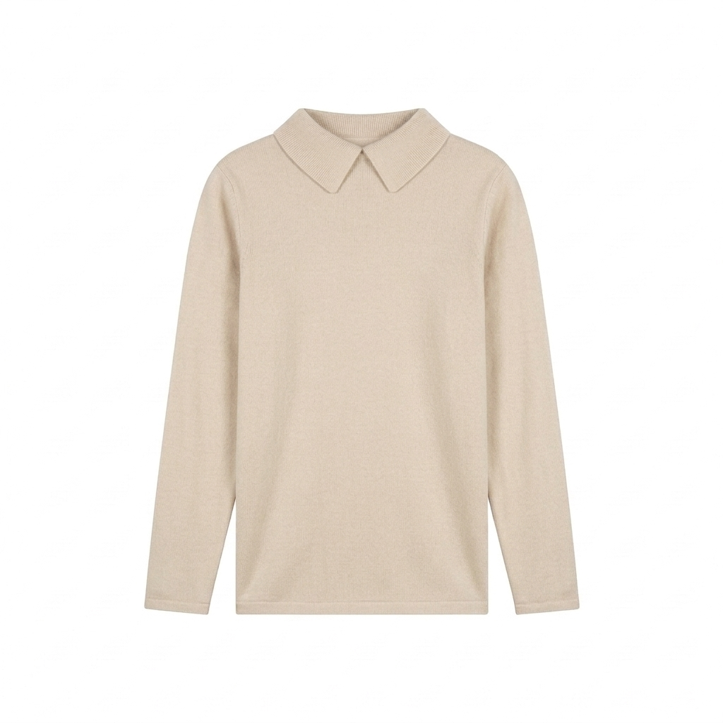 Women's Flat Knit Collared Sweater