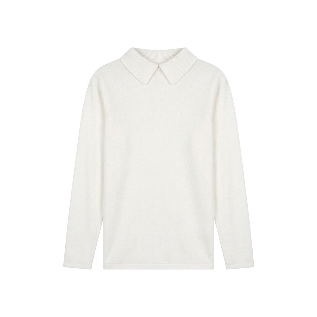 Women's Flat Knit Collared Sweater