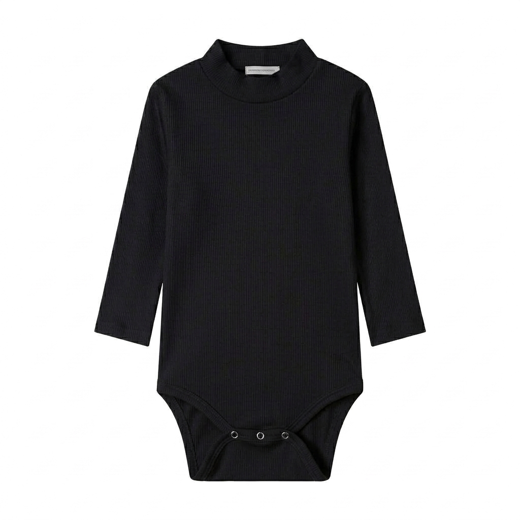 Baby Ribbed Long Sleeve Mockneck Bodysuit