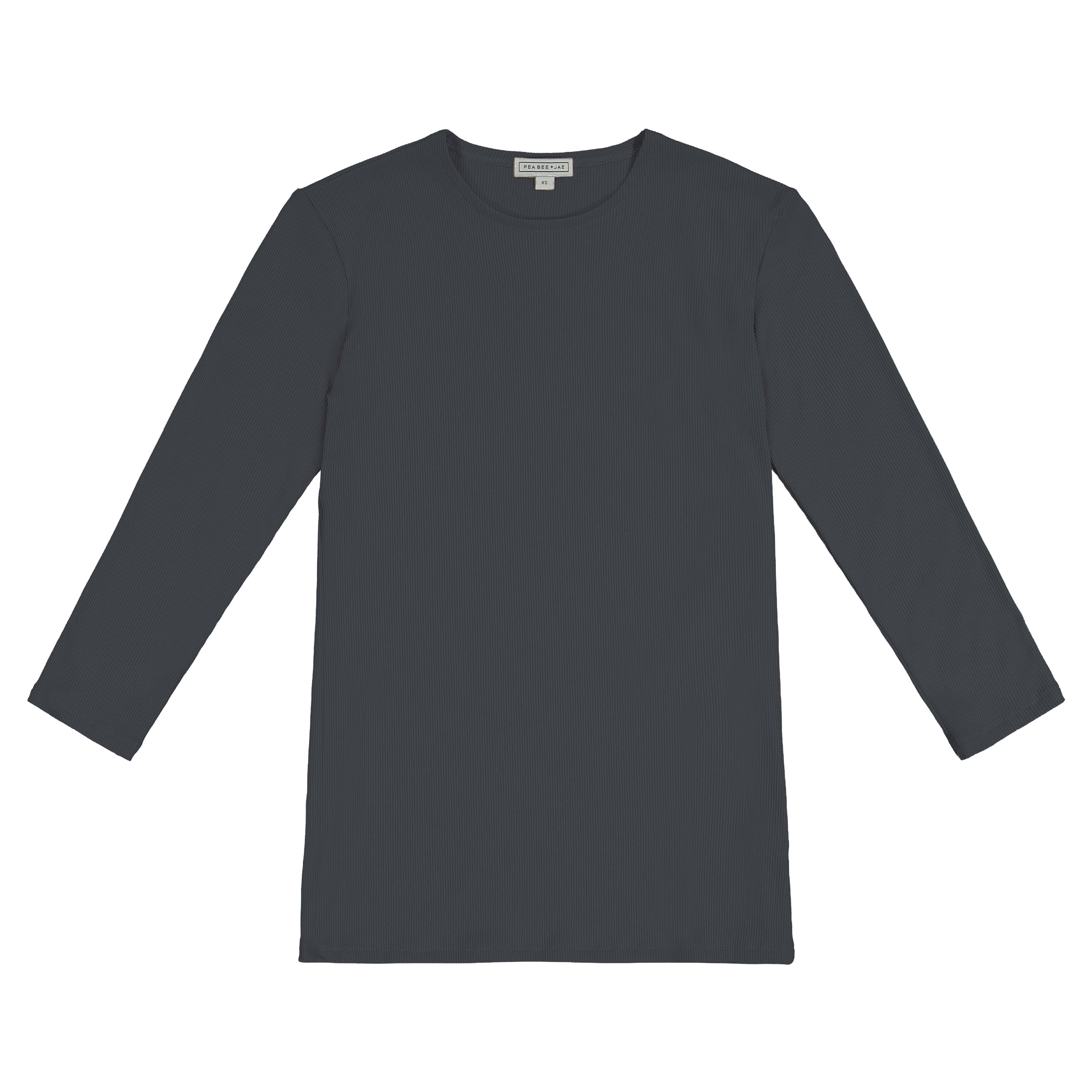 Ribbed 3/4 Sleeve Shell