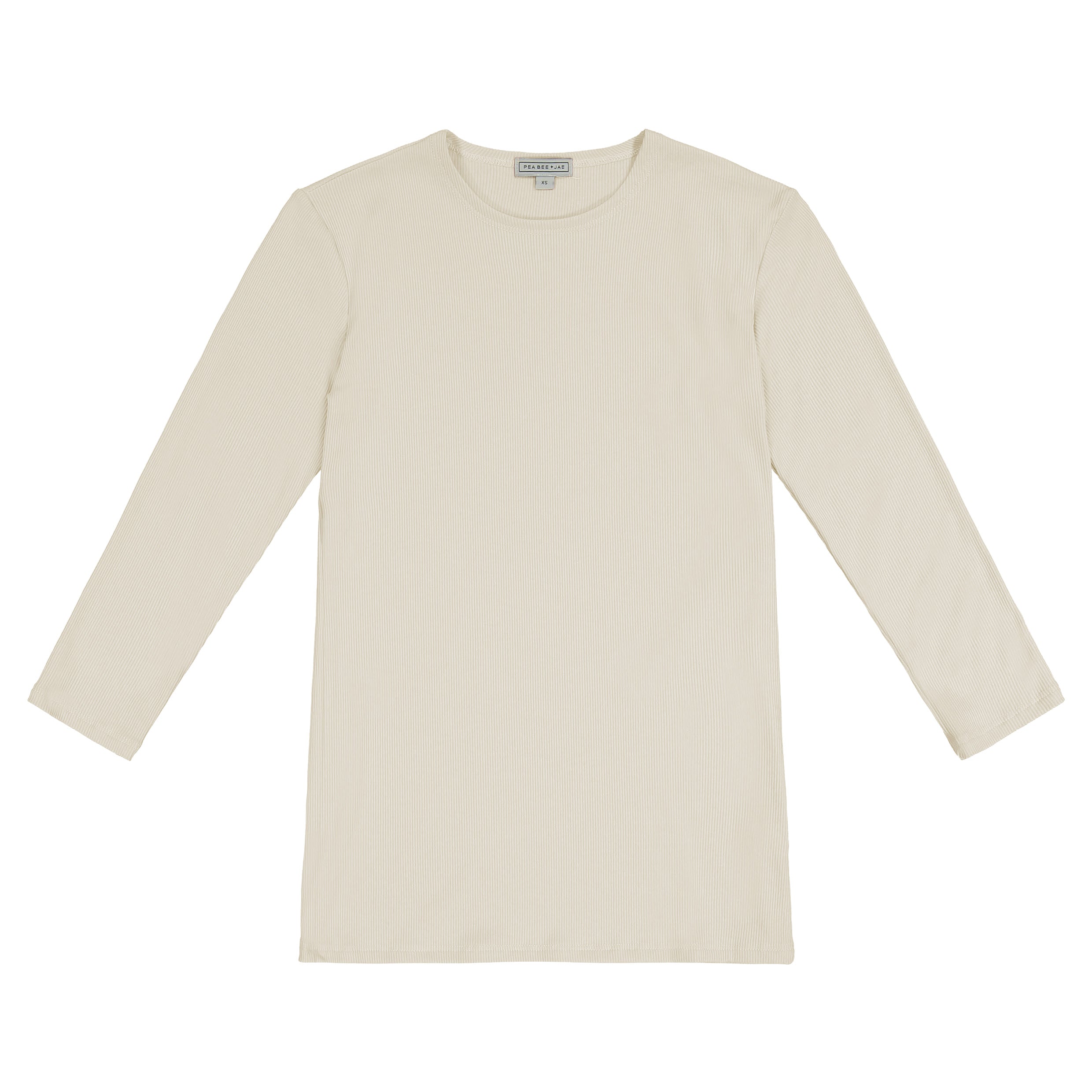 Kids Ribbed 3/4 Sleeve Shell