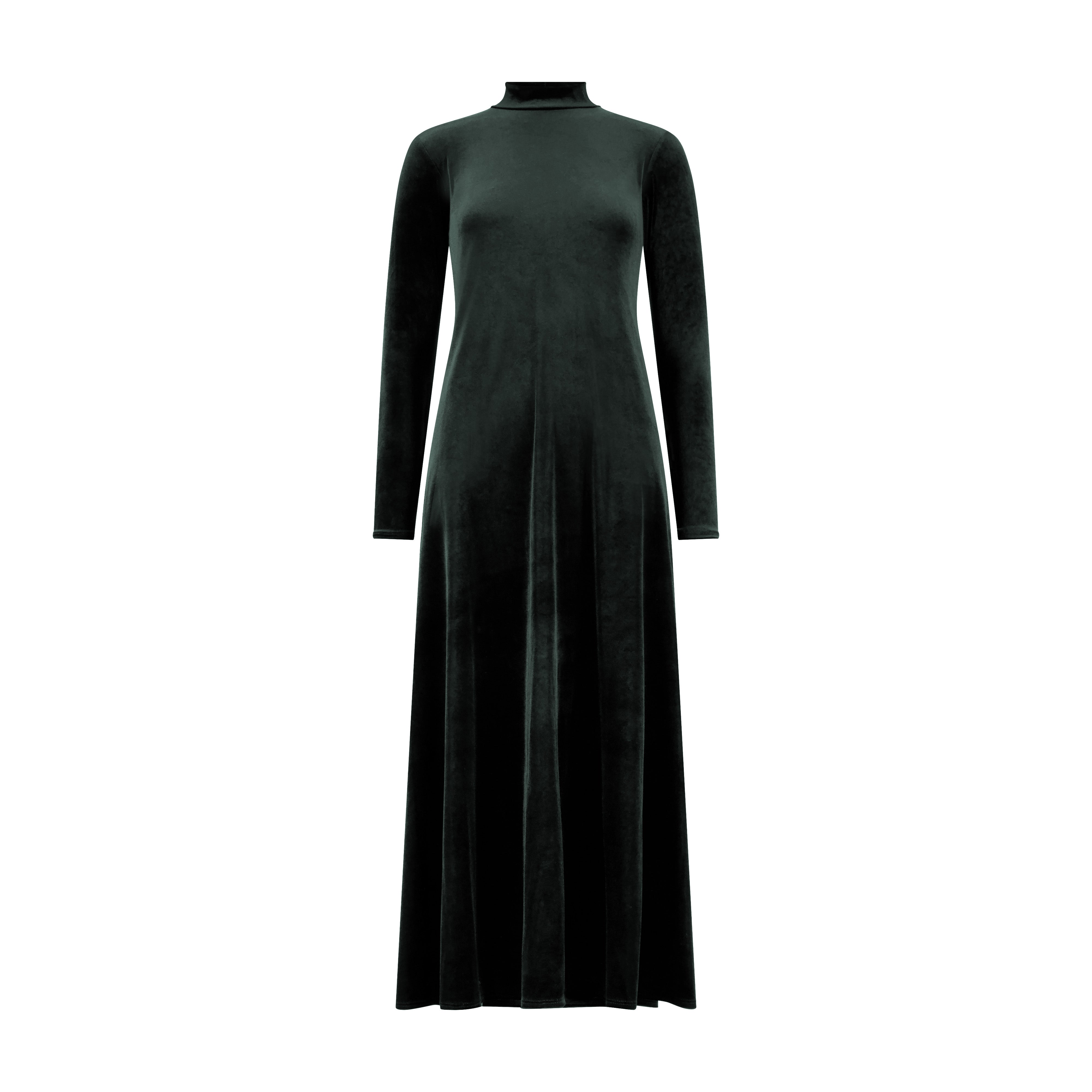 Velvet Mockneck Maxi Halo Dress