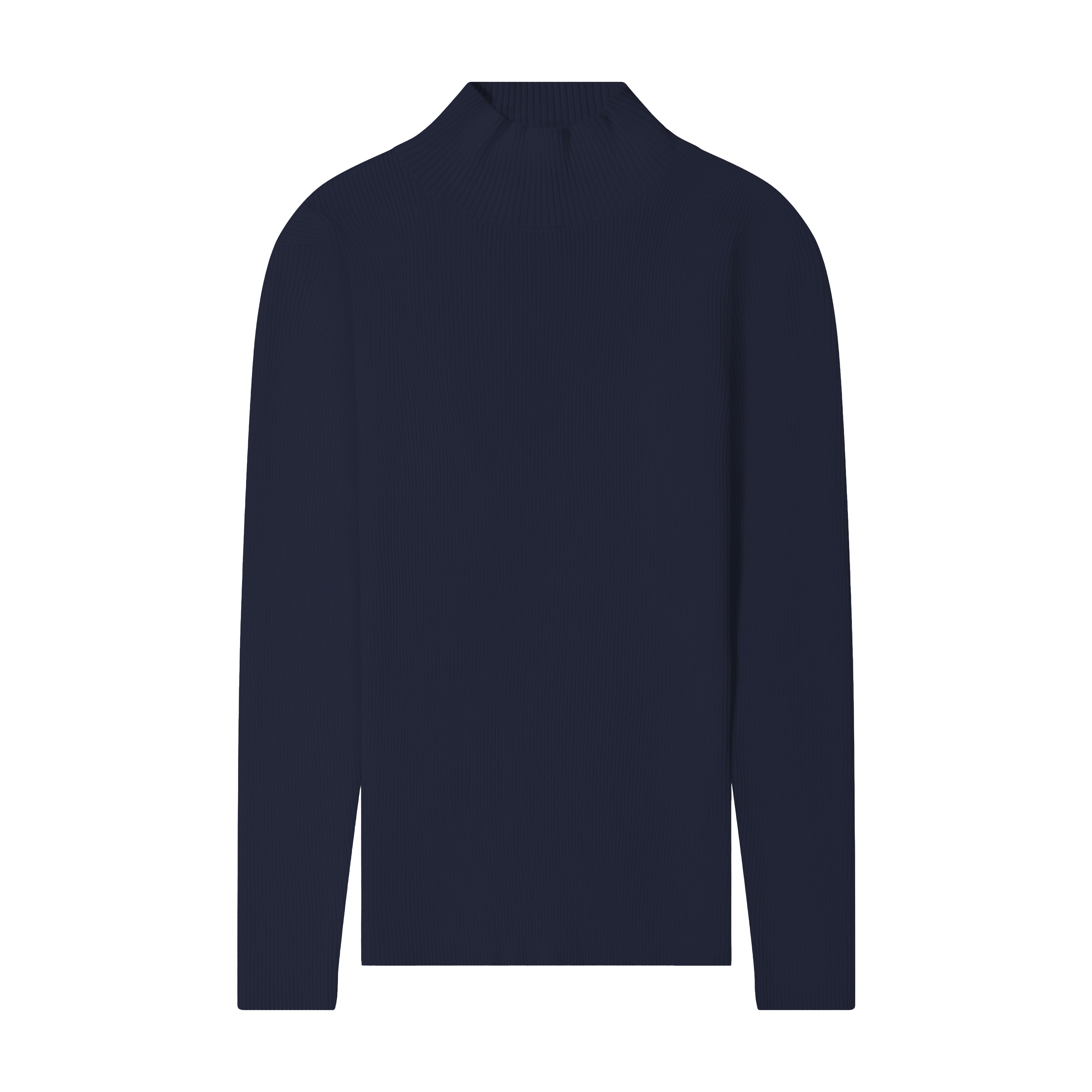 Thin Ribbed Mockneck Sweater