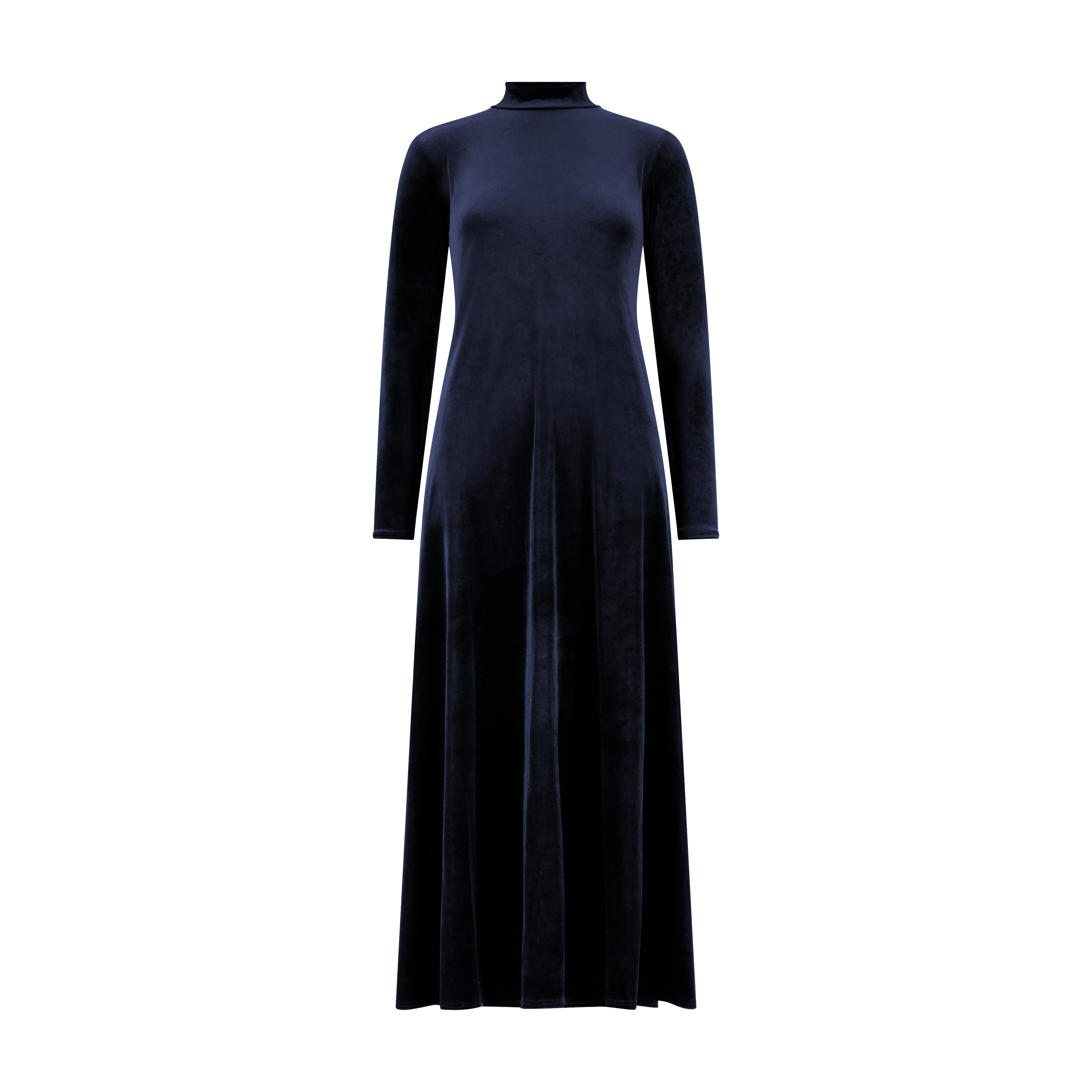 Velvet Mockneck Maxi Halo Dress