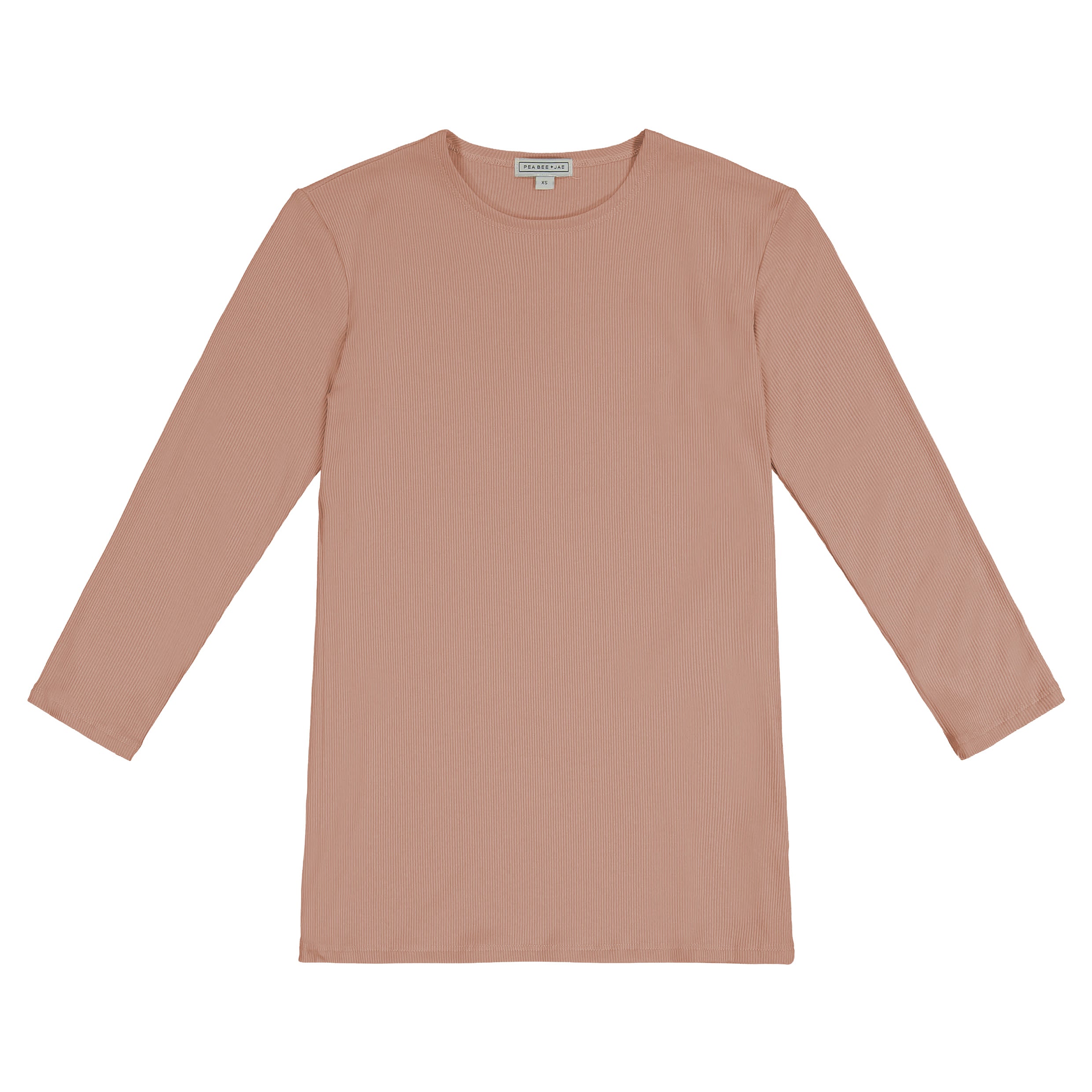 Kids Ribbed 3/4 Sleeve Shell