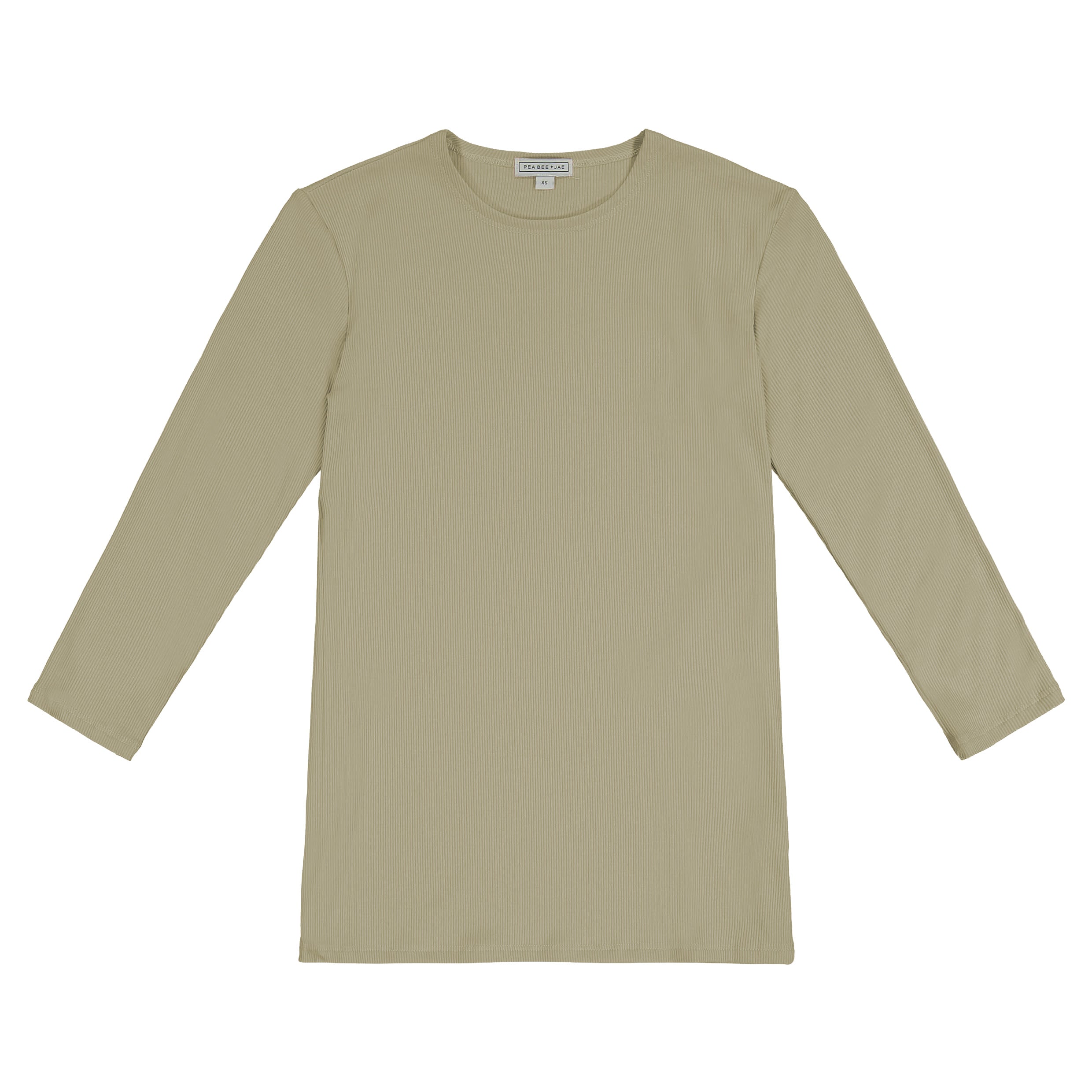 Ribbed 3/4 Sleeve Shell