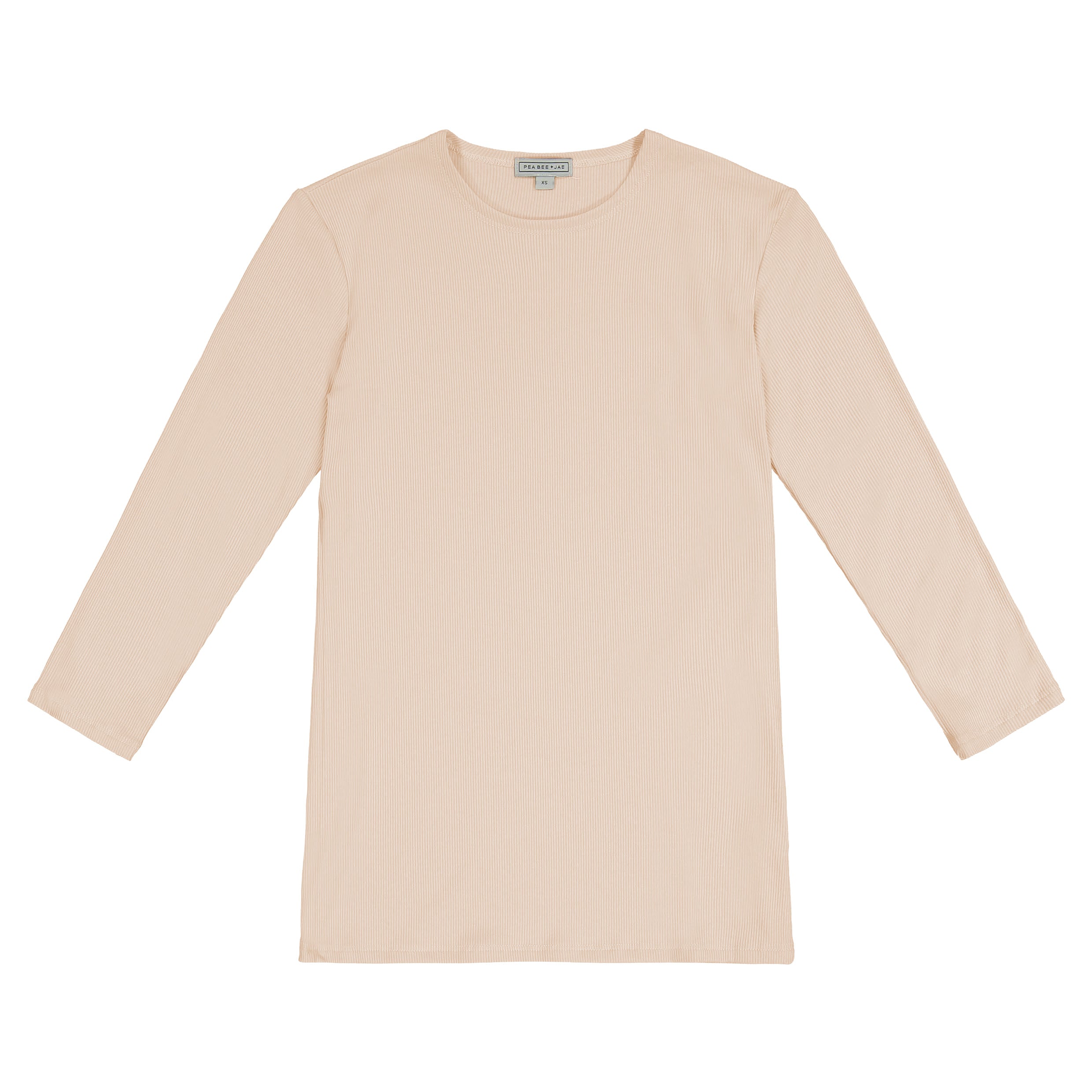 Kids Ribbed 3/4 Sleeve Shell