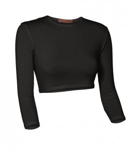 Nylon/Lycra 3/4 Sleeve Crop Top