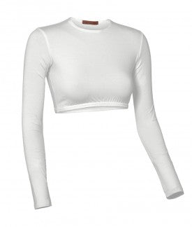 Cotton Long Sleeve Crop Top