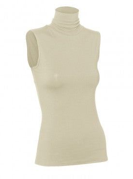 Modal Sleeveless Turtleneck Shell