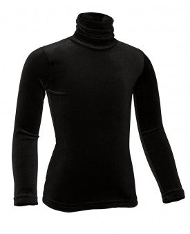 Kids Velour Long Sleeve Mockneck