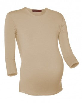 חולצת טי להריון עם שרוולים של 3/4 מכותנה