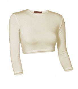 Cotton 3/4 Sleeve Crop Top