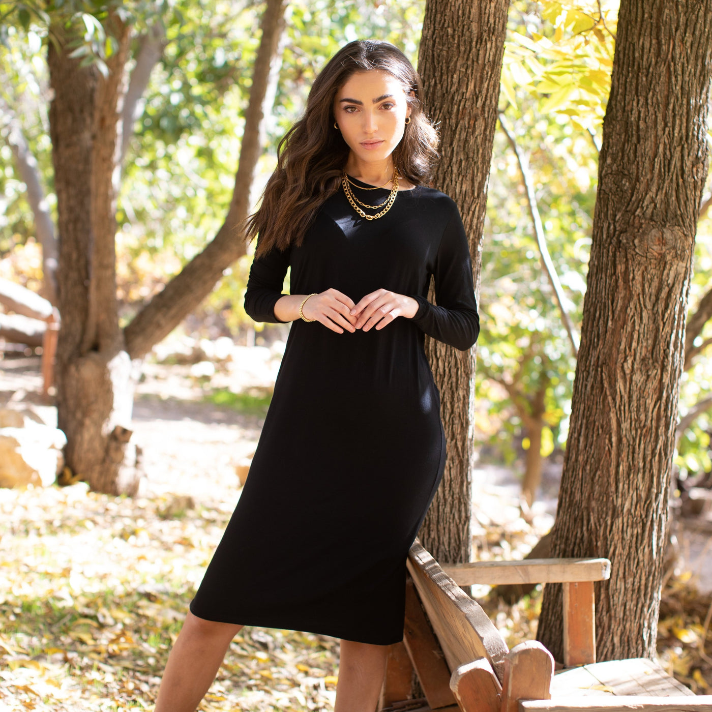 Midi Slip Dress NAVY / S Midi Slip Dress NAVY / S