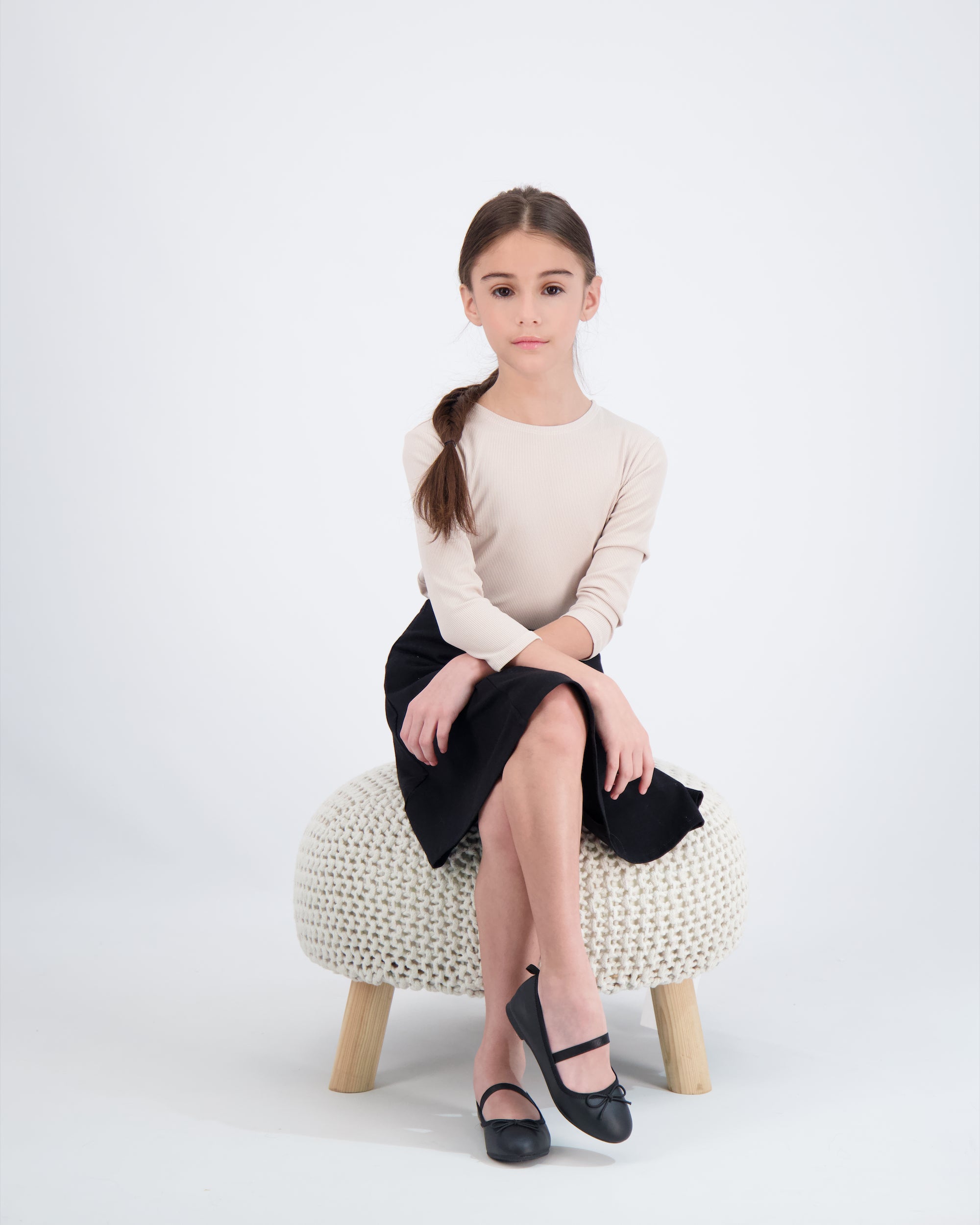 חולצה עם שרוולים 3/4 מצולעים לילדים