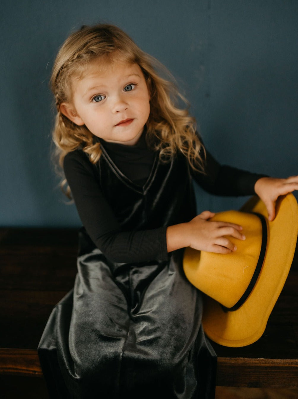 Kids Velvet V-Neck Jumper