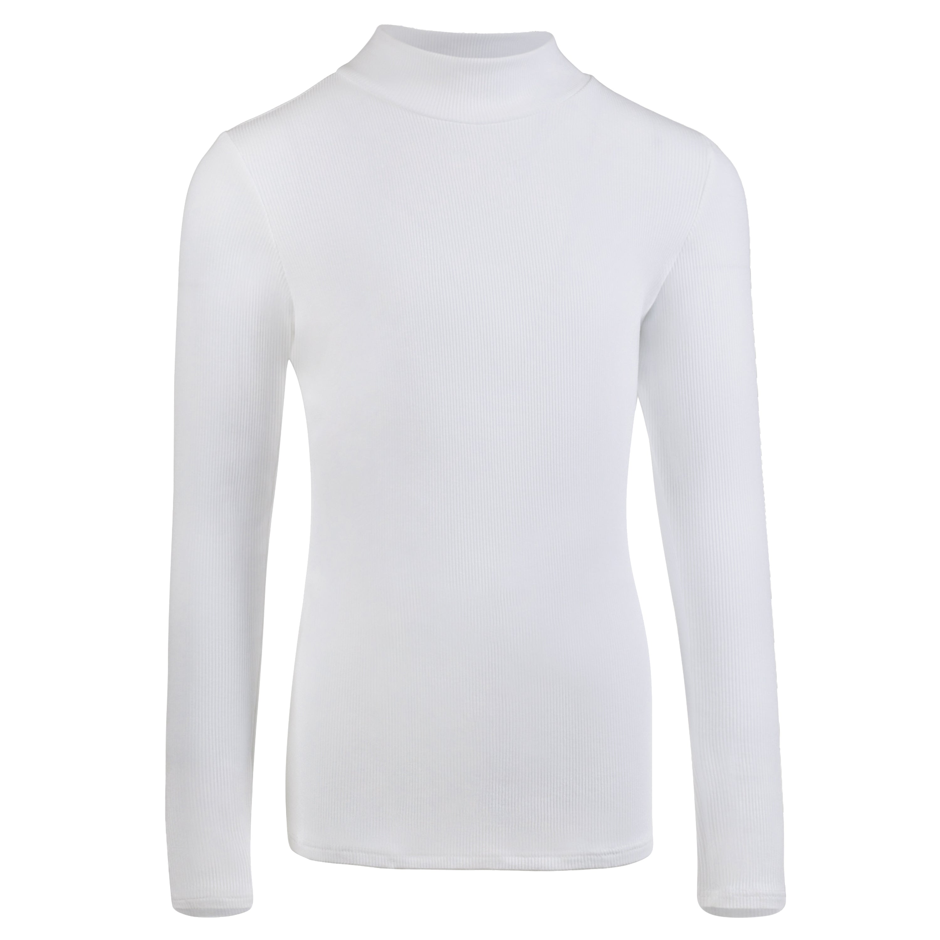 Kids Ribbed Long Sleeve Mockneck Shell