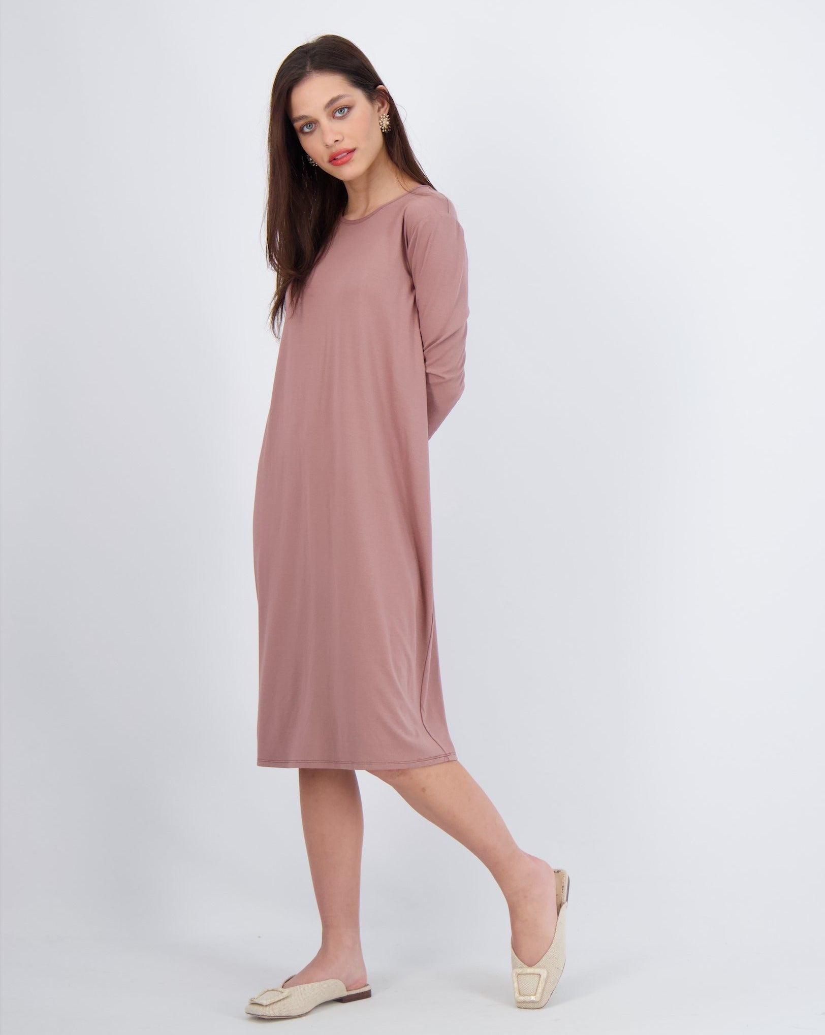 שמלת לונה עם שרוולים 3/4