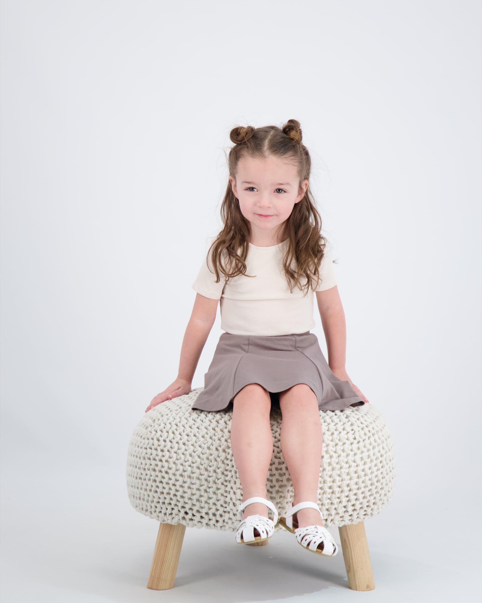 Kids Ribbed Short Sleeve Shell