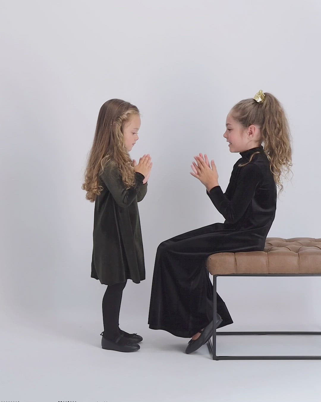 Kids Velvet Mockneck Halo Maxi Dress