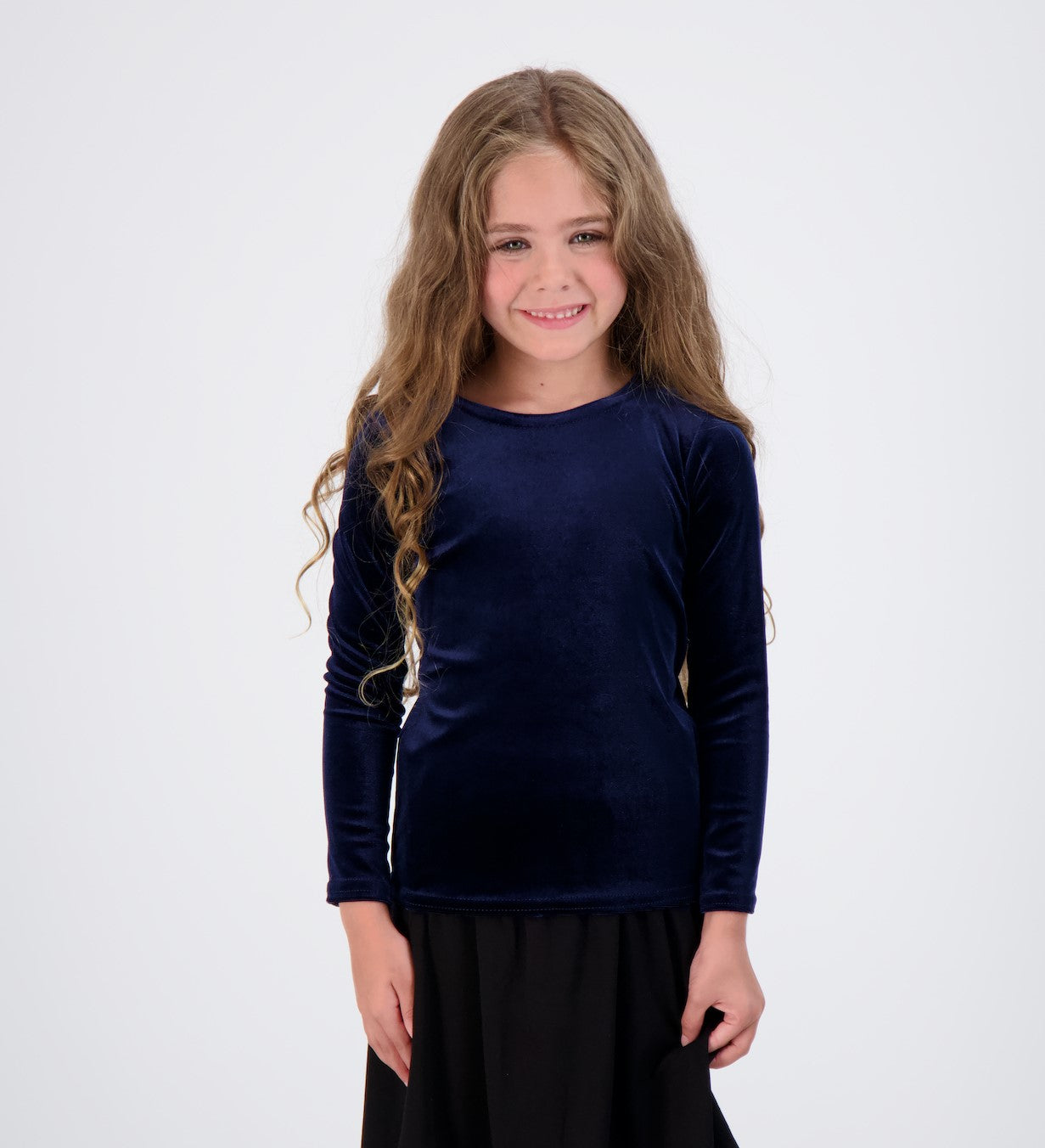 Kids Velvet Long Sleeve Shell