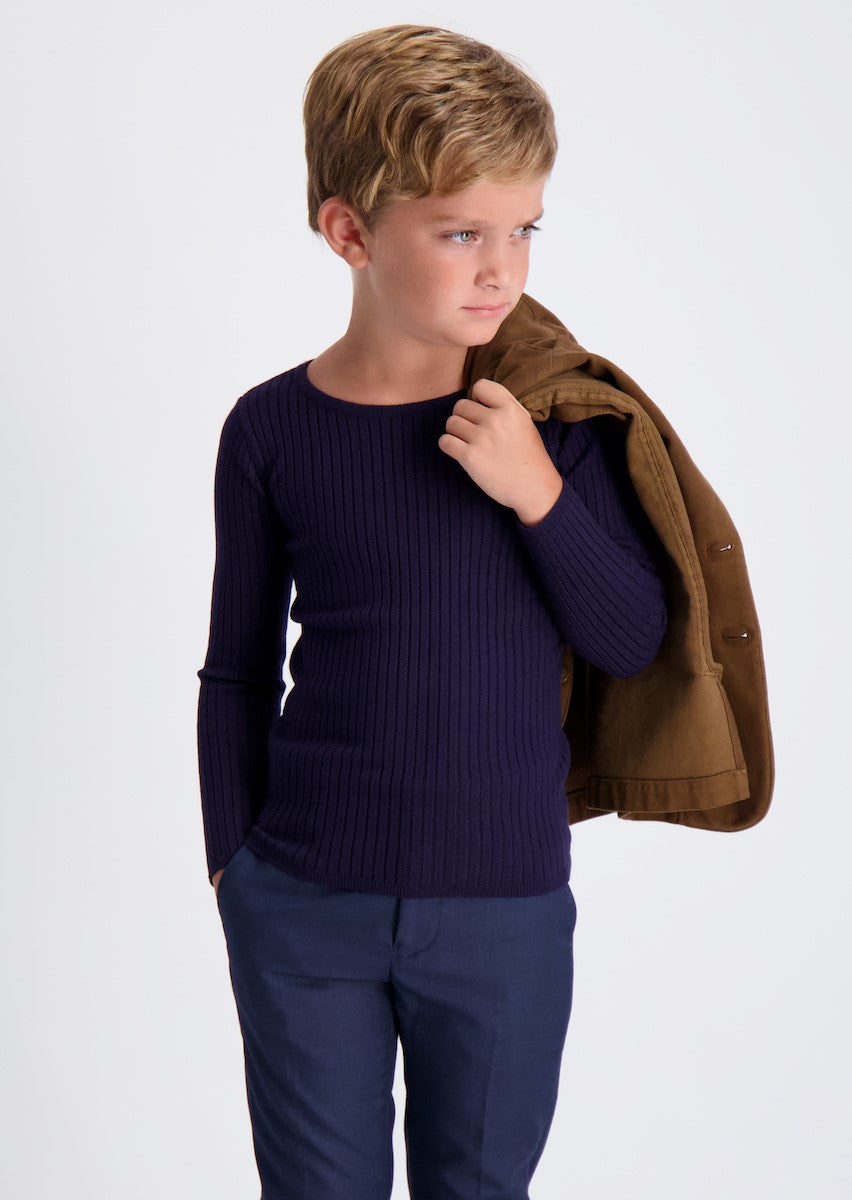 Kids Knit Ribbed Sweater