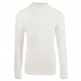 Kids Ribbed Long Sleeve Mockneck Shell