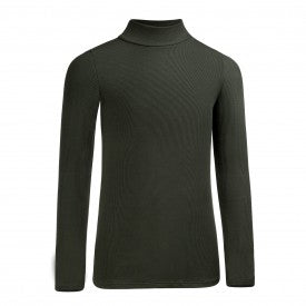 Kids Ribbed Long Sleeve Mockneck Shell