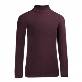 Kids Ribbed Long Sleeve Mockneck Shell