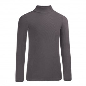 Kids Ribbed Long Sleeve Mockneck Shell